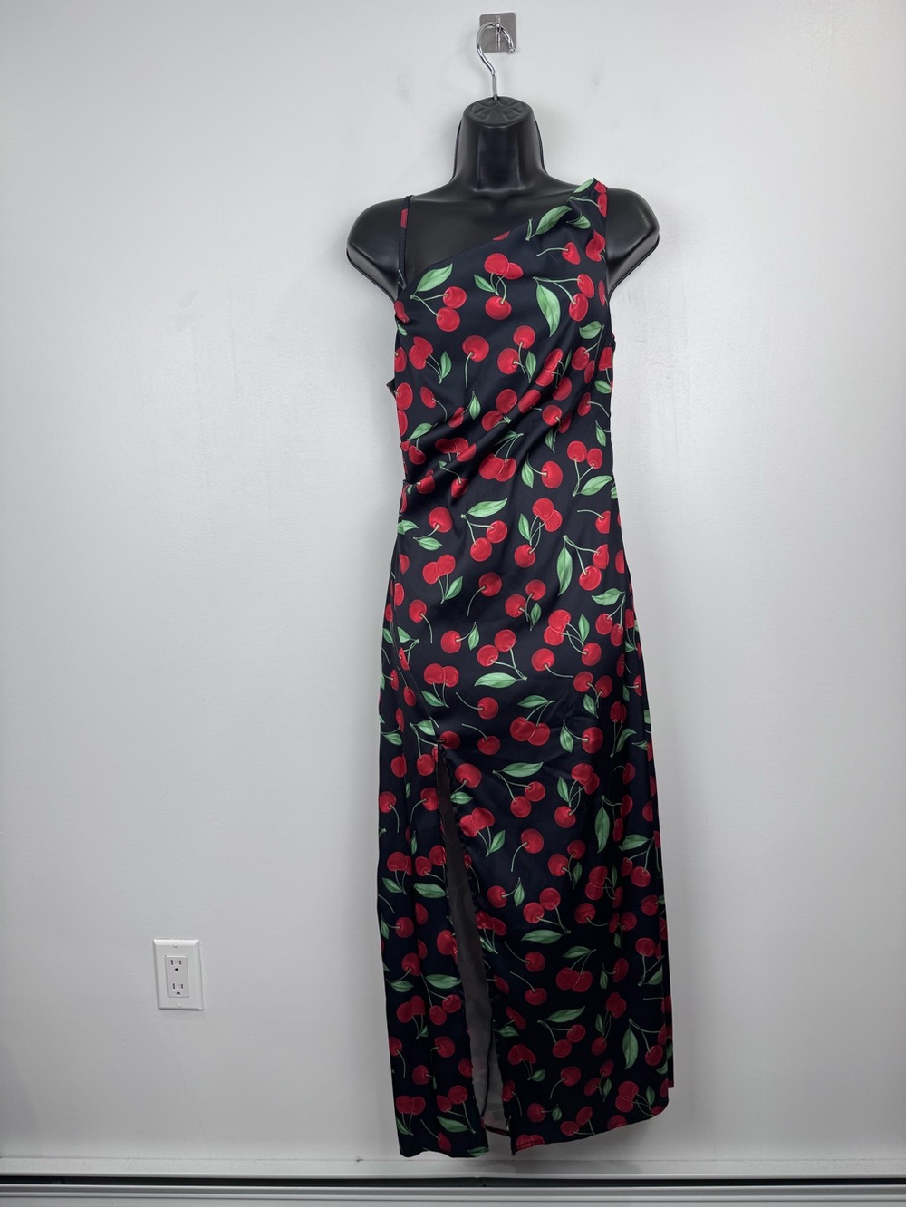 For Love & Lemons Women Xena Midi Dress Cherry Print Size Small